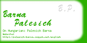 barna palesich business card